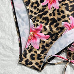 Leopard Print Swimwear Cover Ups String Halter Triangle Bikinis 2026 Mujer Sexy Swimsuits Women Bathing Suit 3 Piece Bikini Set
