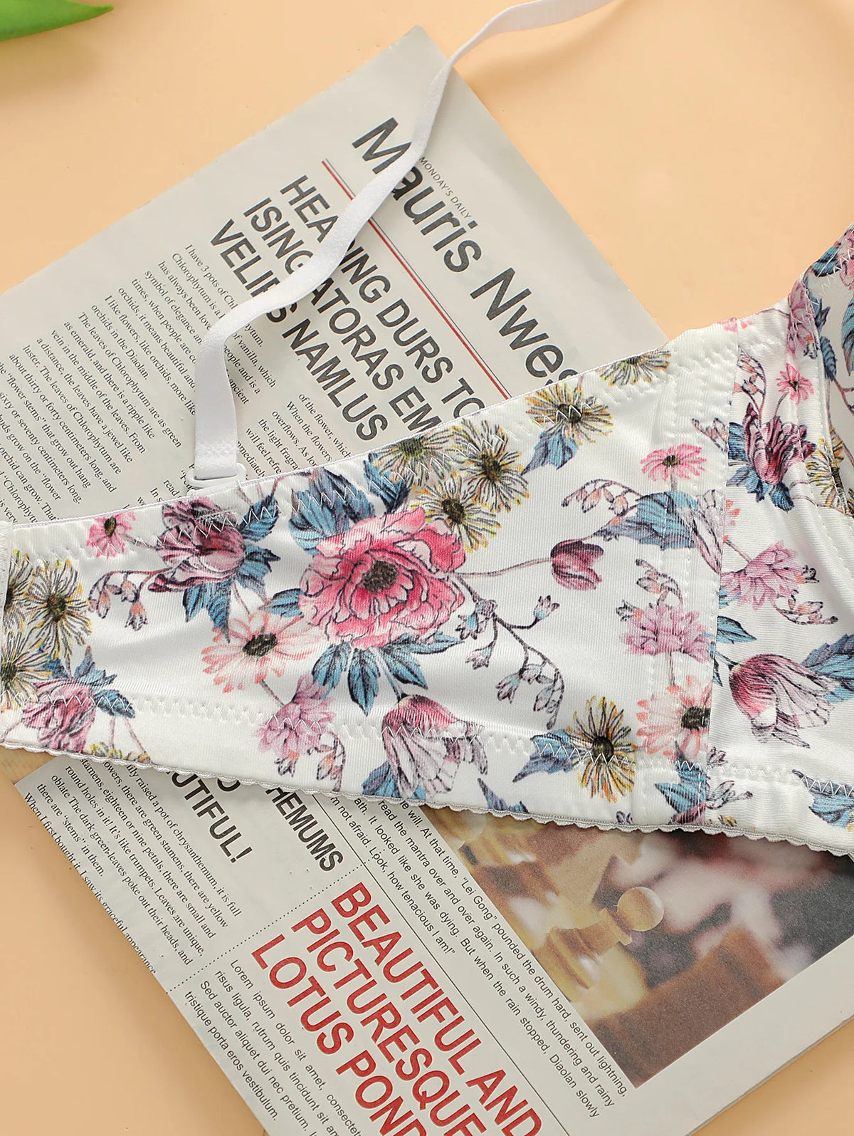 Bestselling Women's Underwear Bras Floral Prints Adjustable Straps Shapewear Thin Underwear Comfortable B2058