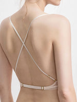 Women‘s lace bralette wireless push-up bra U back sexy Lingerie Deep V bra sexy backless invisible underwear with crossed back