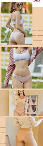 4Pcs Women's Cotton Briefs Seamless Women Sexy Panties Intimates Solid Color Breathable Underwear Female Low Waist Soft Lingerie