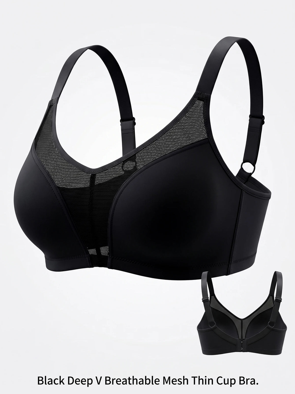 Full Cup Plus Size Women Bra Wireless Thin Side Support Gathering Brassiere Comfort Breathable Mesh Minimizer Bra
