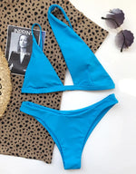 2026 Asymmetric One Shoulder Bikini Women Swimsuit Female Swimwear Two Pieces Bikini Set Hollow Out Bathing Suit Swim Beachwear