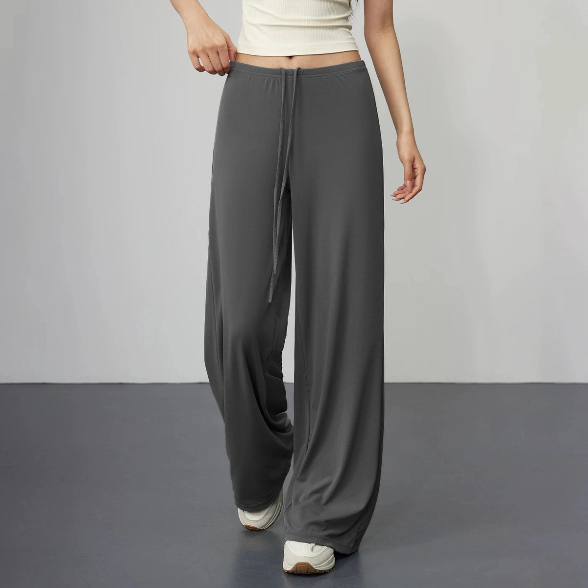 High Waist Wide-Leg Yoga Joggers for Women, Female Casual Tracksuit Bottoms, Straight Outdoor Baggy Sweatpants