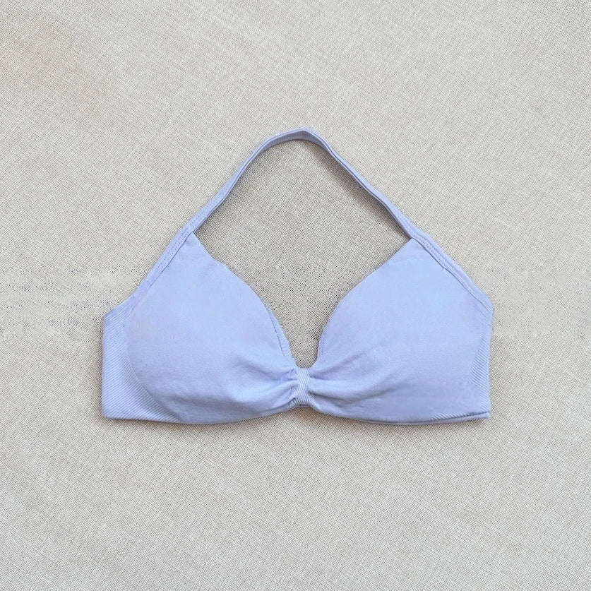 Women Seamless Impact Strappy Bra Removable Pads High Elastic Quick Dry Breathable Halter Neck Sports Top Yoga