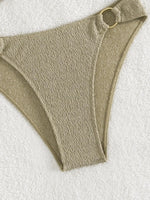 Sexy Bandeau Bikinis Sets Women Metal Ring Linked Push Up Micro Swimsuit 2025 Solid Bathing Suit Thong Swimwear Trajes De Baño