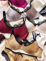 French Thin Cup Lingerie Set Sexy Lace Push Up Bra Fashion Women Silk Fabric Underwear High Quality Intimates Bras and Panties