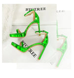 Women's High Heels Thin Heel Waterproof Platform Sandals Fashionable for Skirts New Model Shoes for Shows Summer Collection