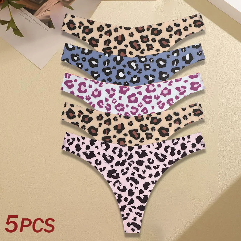 5Pcs Women G-string Seamless Sweet Fruit Thongs Low-waist Panties Ladies Soft Cute Thongs Female S-XL T-Back Panties Underwear