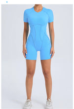 Short Jumpsuit Gym Clothes For Women Sportswear Fitness Overalls Backless Scrunch Booty Yoga Suit Sports Set Outfit