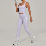 Women's Seamless Yoga Sets Sports Fitness Beauty Back Vest Hip-lifting Pants Slim-fit Suits Running Workout Gym Training Sets