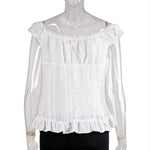 Phantasy Y2K Women Tops White Lace T-Shirt Button Tees Vintage French Style Tops 2025 Spring Summer Tops Female Streetwear