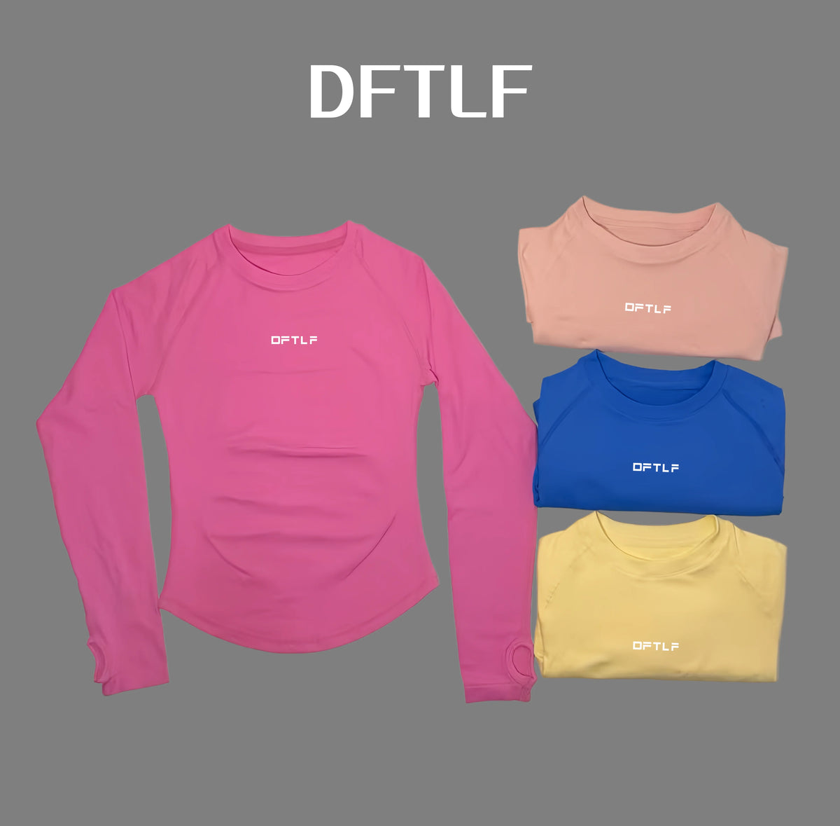 DFTLF Defy Long Sleeve Top Seamless Buttery Soft Gym Shirt 4 Way Stretch Ribbed Running Tops Yoga Workout Fitness Sportswear