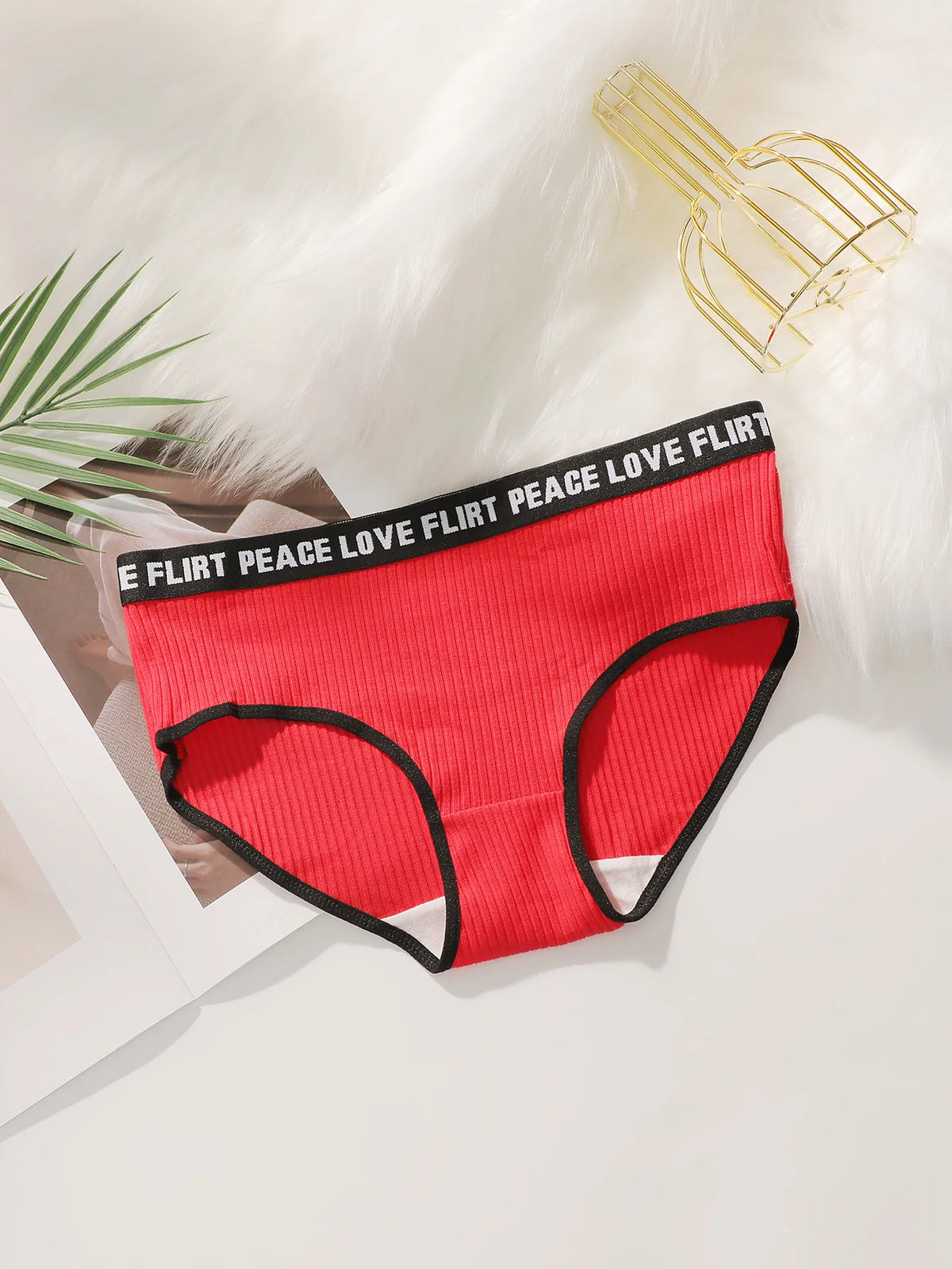 Women's High Waist PantiesLetter Elastic Waistband Soft Ribbed Fabric Comfortable Briefs for Daily Wear women bra K2809