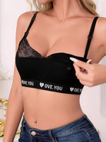 Wireless Front Open Nursing Bra Soft Lace Breathable Ultra Thin Maternity Breastfeeding Bra Maternal Support For Pregnant Women