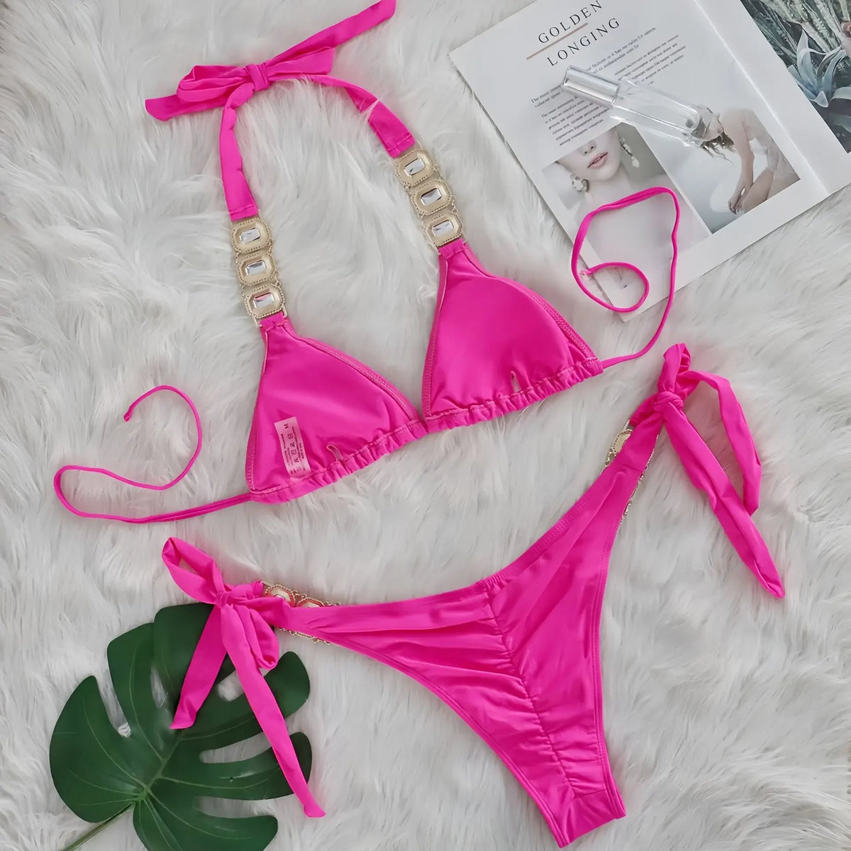 Halter Scrunch Butt Rhintstone Diamond Bikini Women Swimsuit Female Swimwear Two Pieces Bikini Set Brazilian Bathing Suit Swim