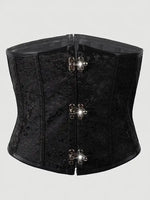 Sexy Leather Tight Corset Jacquard Waist Cincher Bust Support Shapewear New Lace-up Court Casaul Elegant Style Corset B8RO