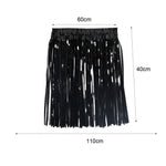 Bright Colors Beach Dance Skirt Hawaii Skirt Elastic Mid-rise Adults Kids Mini Skirt Rain Fringe Tassels Adjustable Curtain