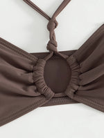 ZTVitality Sexy Solid Bikini Set 2024 New Arrival Biquini Padded Bra Halter Bandage Swimsuit Women Swimwear Summer Bathing Suit