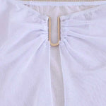Vintage White Mesh Long Skirt 3 Piece Bikini Set 2026 Swimwear Women Metal Starfish Hollow Out Push Up Bra High Waist Swimsuit