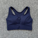 2026 NewFront Zipper Adjustment High Strength Shockproof Gathered Sexy Cross Back Workout Sports Bra For Women