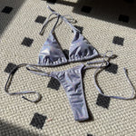 2026 Glitter Sparkling High Cut Halter Bikini Female Swimsuit Women Swimwear Two-pieces Bikini set Bather Bathing Suit Swim