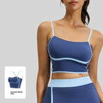 Summer Hot Sale Solid Color Women Fitness Bra Tights Yoga Vest High Strength Shockproof Gym Sports Top Push Up with Chest Pad