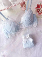 School! MOYISU Japanese Embroidery Bra Set Water Lace Thin Cup Push Up Small Chest Cute Bralette Top Teen Girls AU Summer Sale