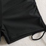 Vintage Black Leopard Print Bikini Set 2025 Women Drawstring Side High Waist Panties Swimsuit Bathing Suit Swimwear Beachwear