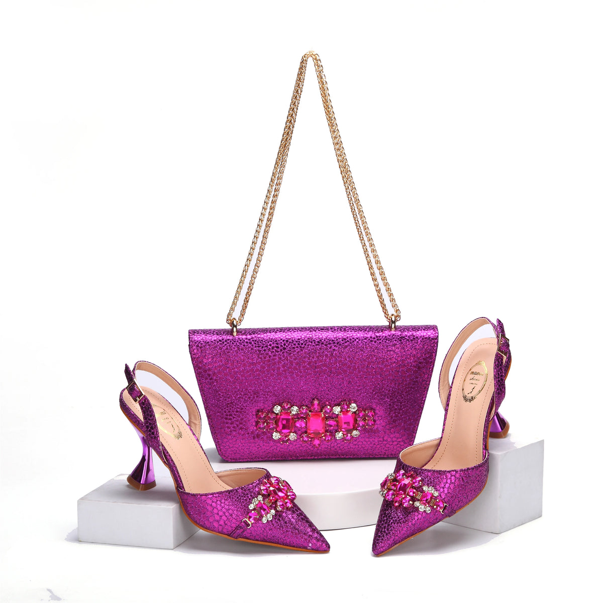 Doershowbeautiful High Quality African Style Ladies Shoes And Bags Set Latest gold Italian Shoes And Bag Set For Party HMA1-4
