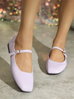 2025 Elegant Woman Square Toe Lolita Lady Barefoot Boat Gold Flats Elegant Soft Sole Ballerina Party Mary Jane Shoes