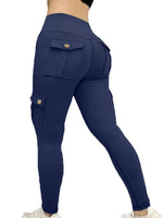 Pockets Gym Leggings Women High Waist Fashion Fitness Pants Skinny Stretch Outdoors Comfortable SportLeggings