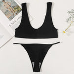 Women Seamless Bra And Panties Set U-Neck Push-Up Bra Brazilian Thongs Low-Waist T-Back Female Underwear Sexy Lingerie Set