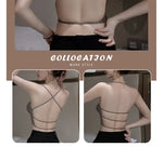 MOYISU Anti Slip Halter Bra for Small Chest, Push Up Enhancer Pads Rounded Shape, Invisible Seamless Cover No Show Lift Bralette