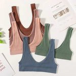 Ribbed Seamless U-Back Bralette Women's Push Up Tube Tops Wire Free Plunge Underwear Sexy Lingerie Small Cup Intimates M-XL