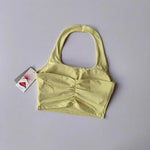 Women's Yoga Sports Bra Sexy Neckband Chest Cushion Beautiful Back Fashionable Pleat Gathering Sports Bra for Fitness
