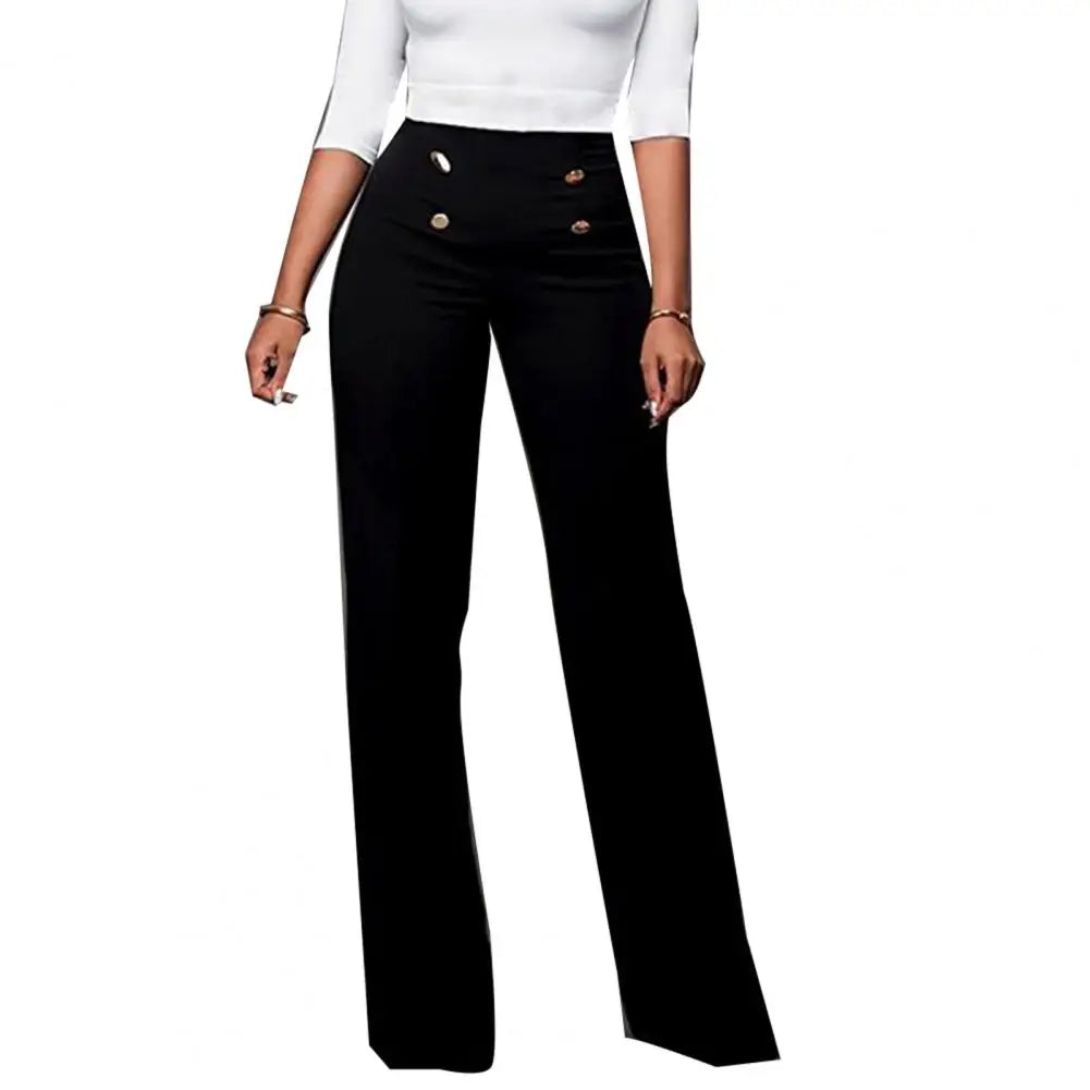Trousers Loose Slim-fit Solid Color Women Wide Leg Pants for Casual Loose Trousers Solid Trouser Streetwear