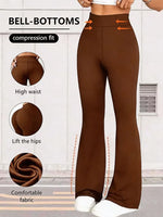 Nude High Waisted Tummy Control Butt Lifting Flare Leggings High Stretch Sports Pants Casual Outdoor Running Yoga Workout Bottom