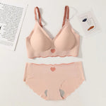 Women Push Up Bra And Panties Set Non-wire Bra Sexy Lingerie Set Low Waist Briefs Women's Comfy Underwear Set Female Intimates