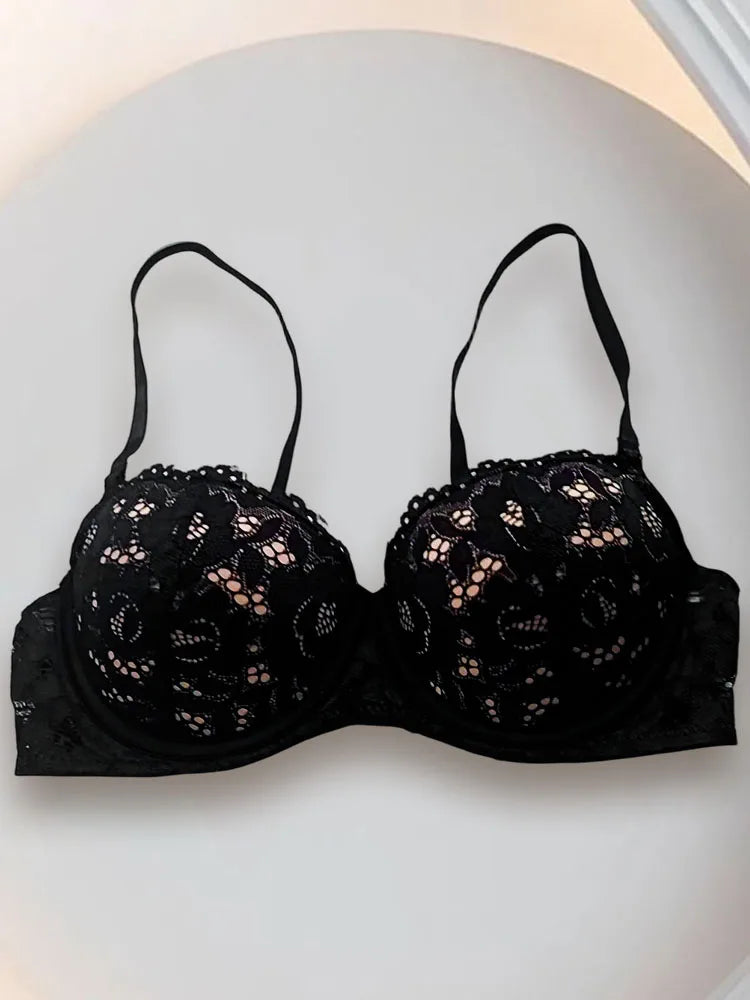 Women's Push Up Lace Bra Underwire Plunge Full Coverage Bras Sexy Plus Size Support Padding Bra