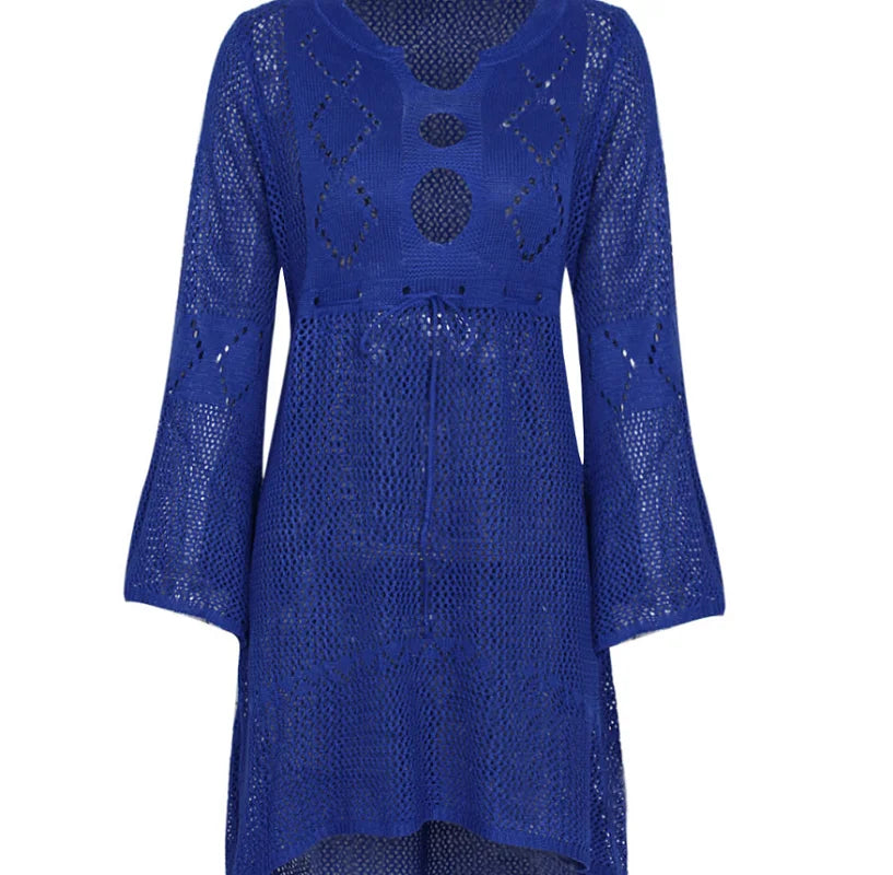 Sexy Cover Up Bikini Women Swimsuit Cover-up Beach Bathing Suit Beach Wear Knitting Swimwear Mesh Beach Dress Tunic Robe