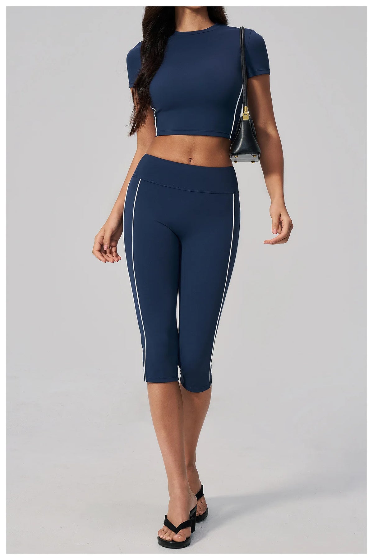 Color Blocked Yoga Suit Women Tracksuit Short Sleeve Shock-absorbing Sports T Shirts High Waist Pants Gym Running Fitness Suits
