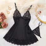Ultra Sexy Women Hot Erotic Crotchless Lingerie Transparent Lace Dress Sleepwear Pajamas Set Sex Clothes lencería