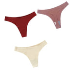 3Pcs/Set Women Panties Ultra-thin Thongs Female Underpants Seamless Underwear Sports Soft Solid Color Low Rise G-string