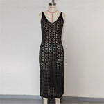 4 Color Hollow Out Sleeveless Crochet Knitted Tunic Beach Cover Up Cover-ups Beach Dress Beach Wear Beachwear Female Women K6783