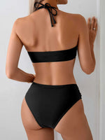 Sexy Coffee Black Swimwear Women 2026 Bandeau V Wire Pleate Push Up High Waist Swimsuit Beach Bathing Suit Vacation Bikini
