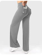 High Waist Pocket Yoga Pants for Women - Stretch Breathable Gym Workout Leisure Tummy Control Tights with Pockets
