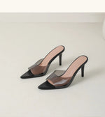 Ladies High-heeledBeach Slippers Shoes Fashion Pointed Sexy Candy Color Patent Leather Open Toes Sandals Big Size 35-43 New