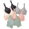 Ladies Comfort Wireless Seamless Lace Edge Gathered Soft Thin Cup Bralette Non-Wired Everyday Underwear Female Brassiere