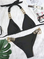 Halter Crystal Rhinestone Diamond Bikini 2026 Female Swimsuit Women Swimwear Two Pieces Bikini set Brazilian Bathing Suit Swim