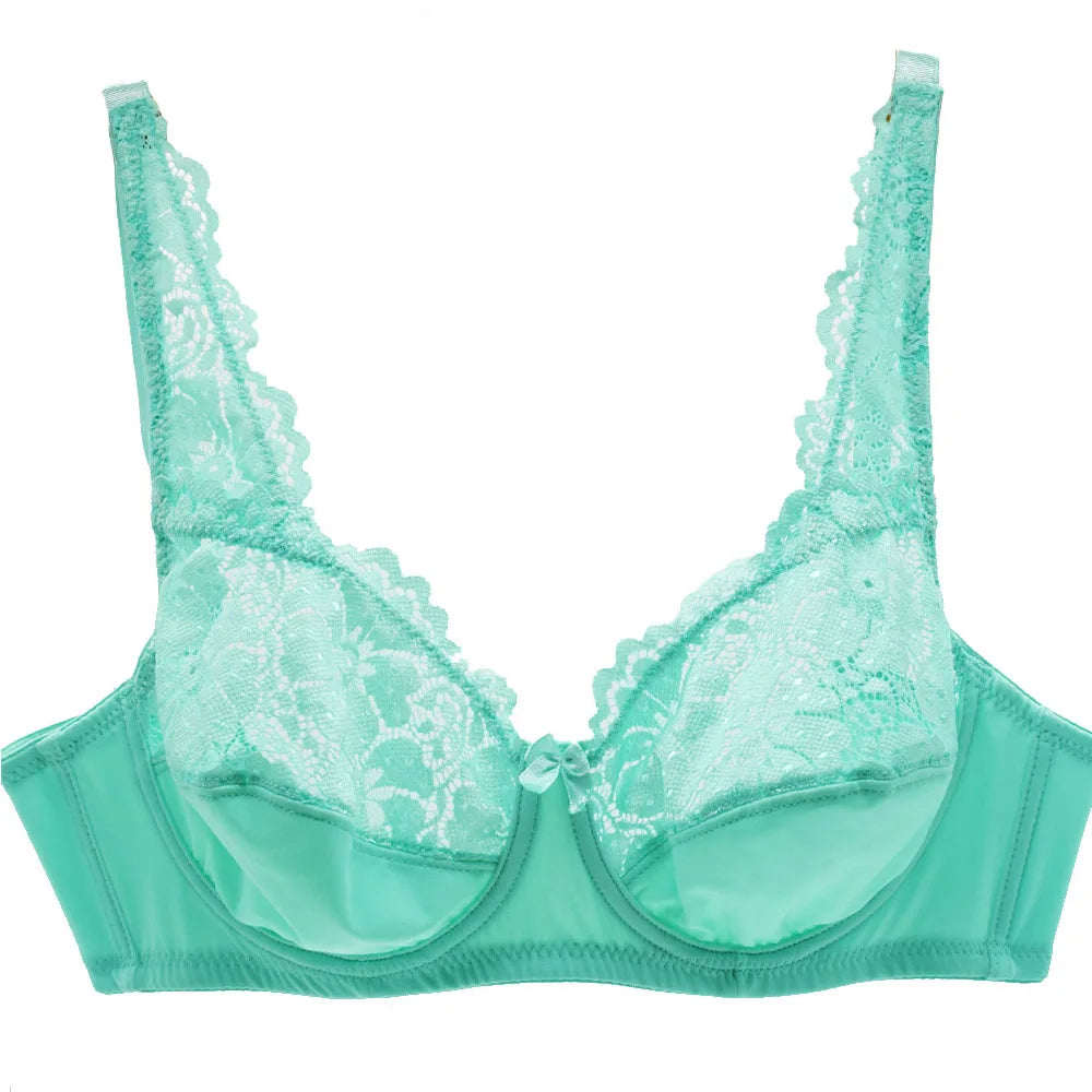 Womens Lace Bras Ladies Floral Unpadded Sexy Lingerie Underwire Plus Size Brassiere Tops Underwear B C D DD E F Cup